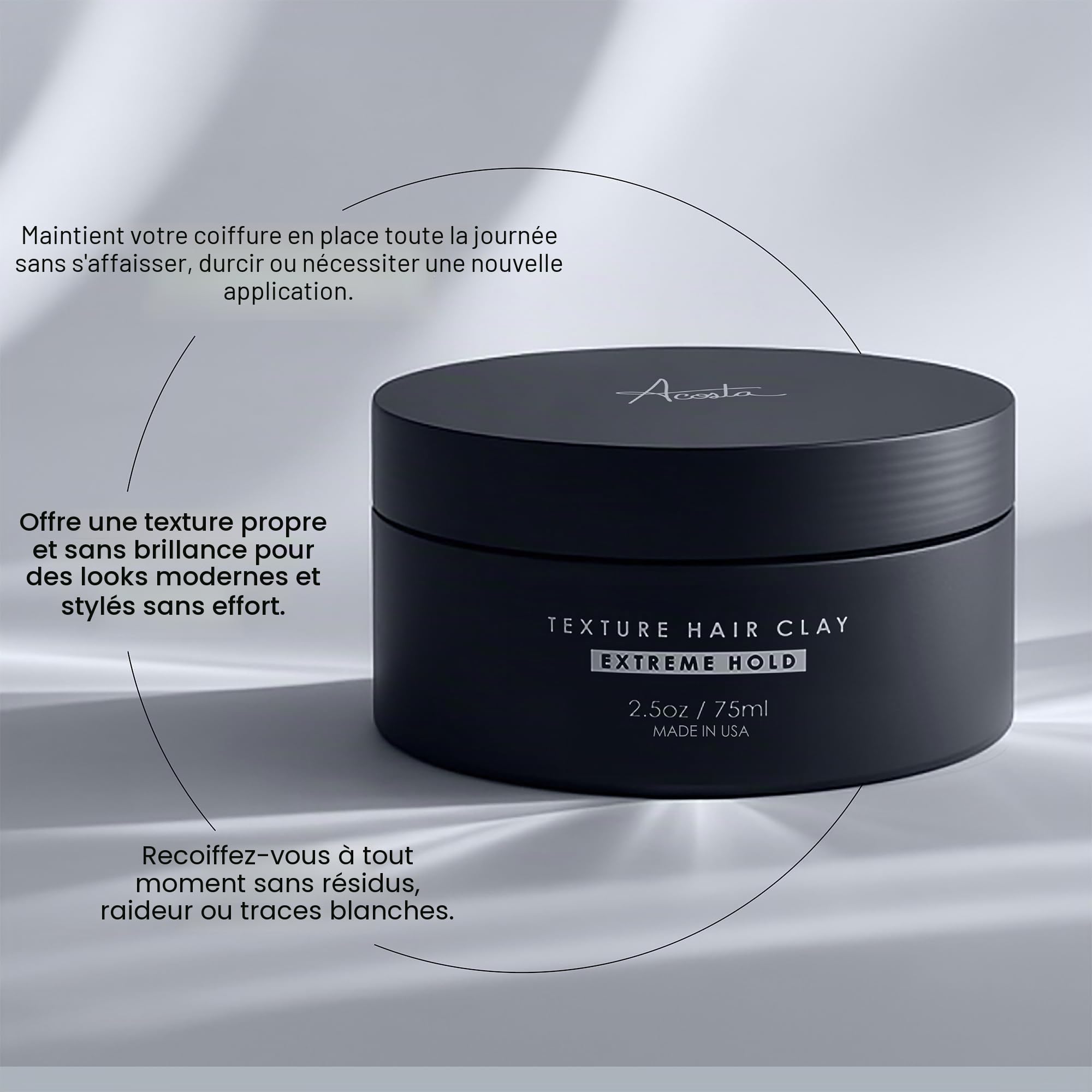 Alex Costa Forte Series Argile à cheveux pour homme (parfumée) – Tenue extrême – Ingrédients naturels – Pour la texture, le volume et la définition – Finition mate – Pour cheveux épais, épais et tenac
