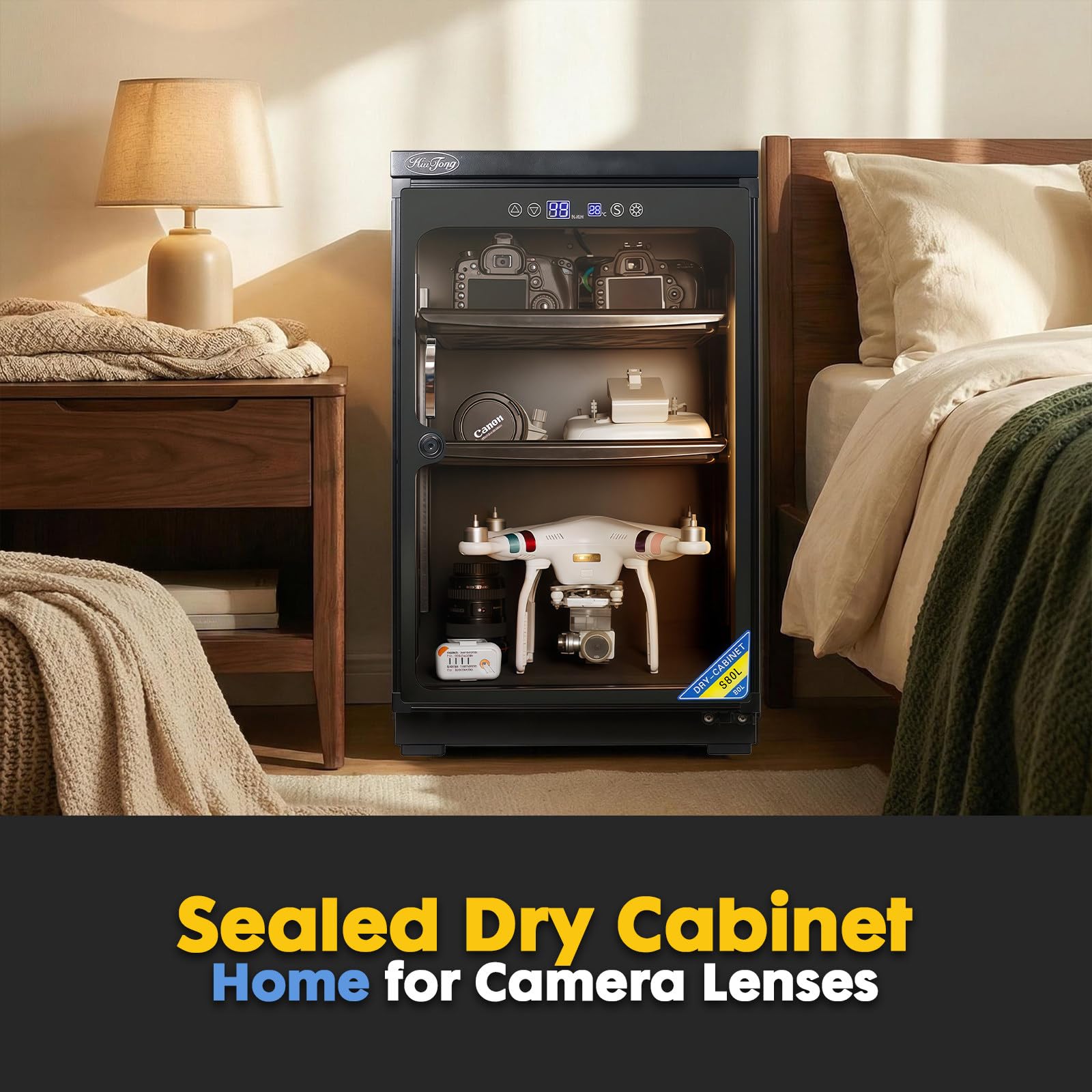 Armoire Sèche Photo, Étagères Réglables, Affichage LED