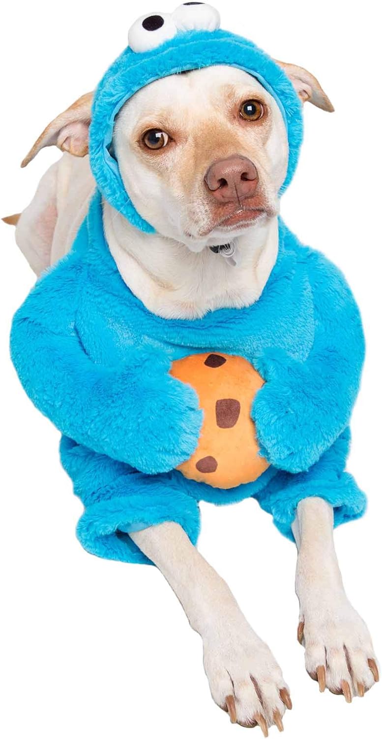 Pet Krewe Unleash The Parade Cookie Monster Dog Costume Sesame Street Pet Costumes for Large Dogs - Perfect for Halloween, Christmas Holiday, Parties, Photoshoots, Gifts for Dog Lovers