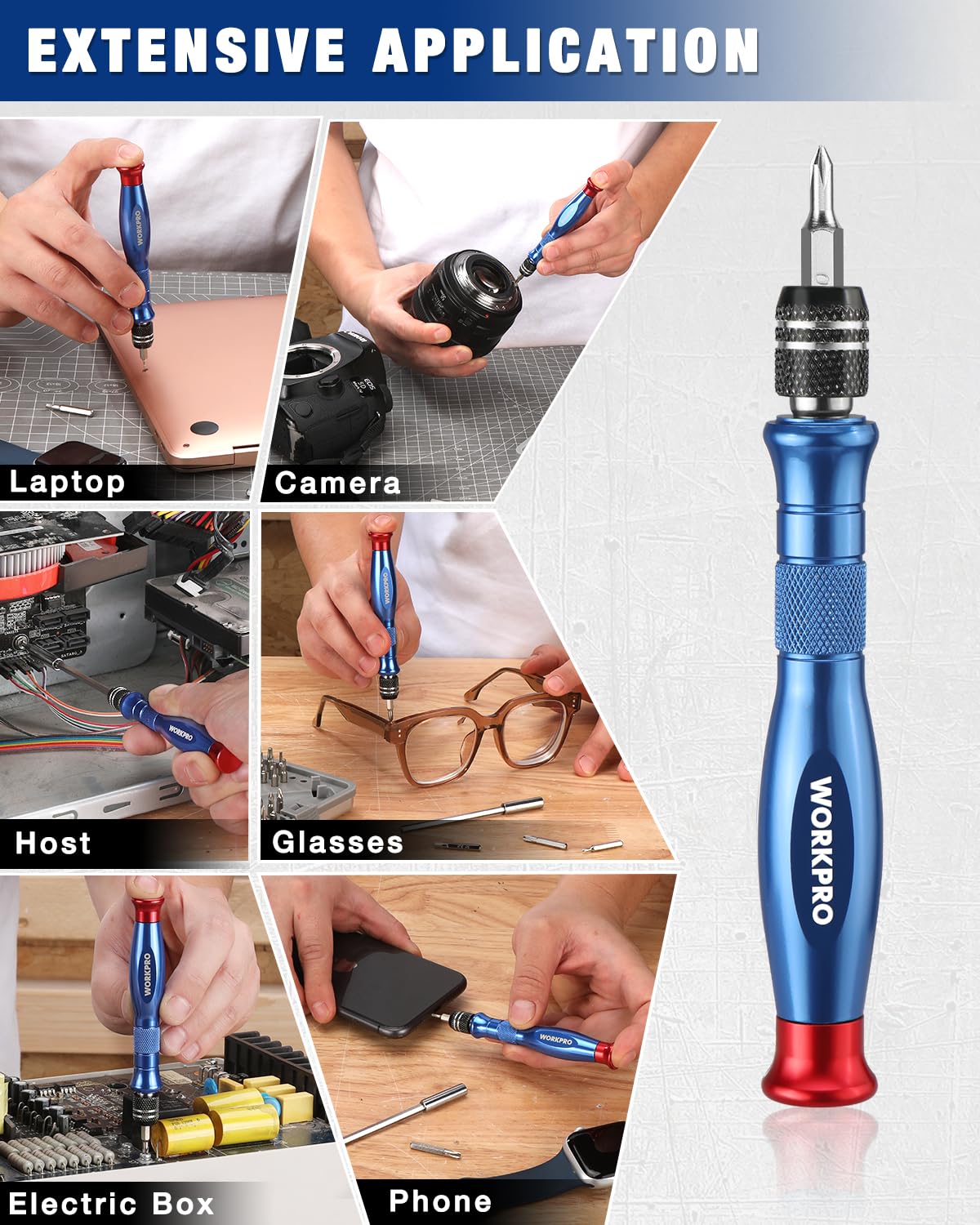WORKPRO Precision Screwdriver Sets, 44-in-1 Multi-Bit Manual Screwdriver Set - Image 4