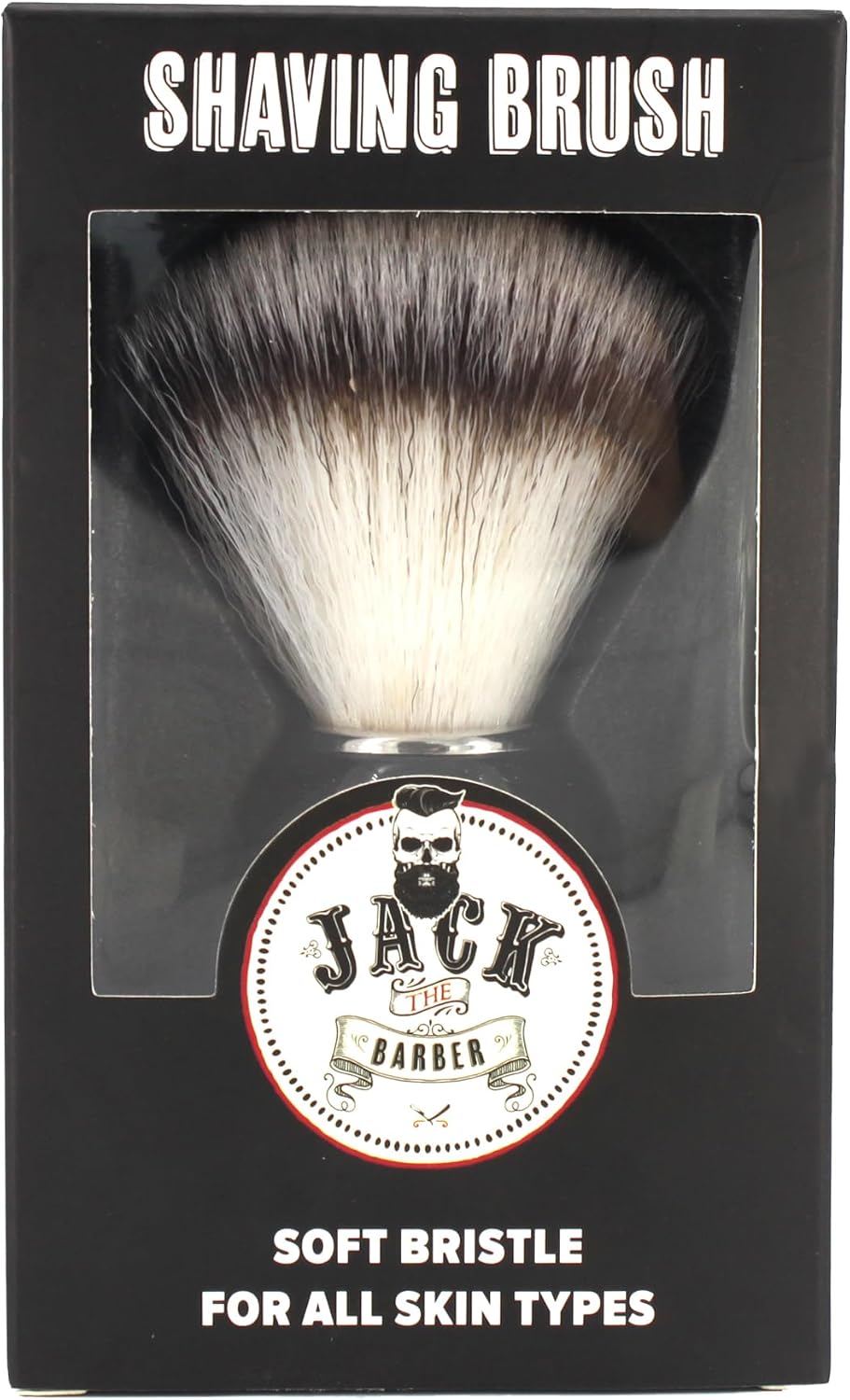 Jack The Barber Shaving Brush for Men, Classic Shave Brush with Synthetic Knot, Badger Shaving Brush Alternative, Vegan Friendly Grooming Essential