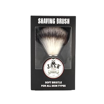 Jack the Barber Classic Shaving Brush for Men | Soft Bristle, Full Size, Vegan Friendly, Rich Lather, Traditional Wet Shave, Mens Grooming
