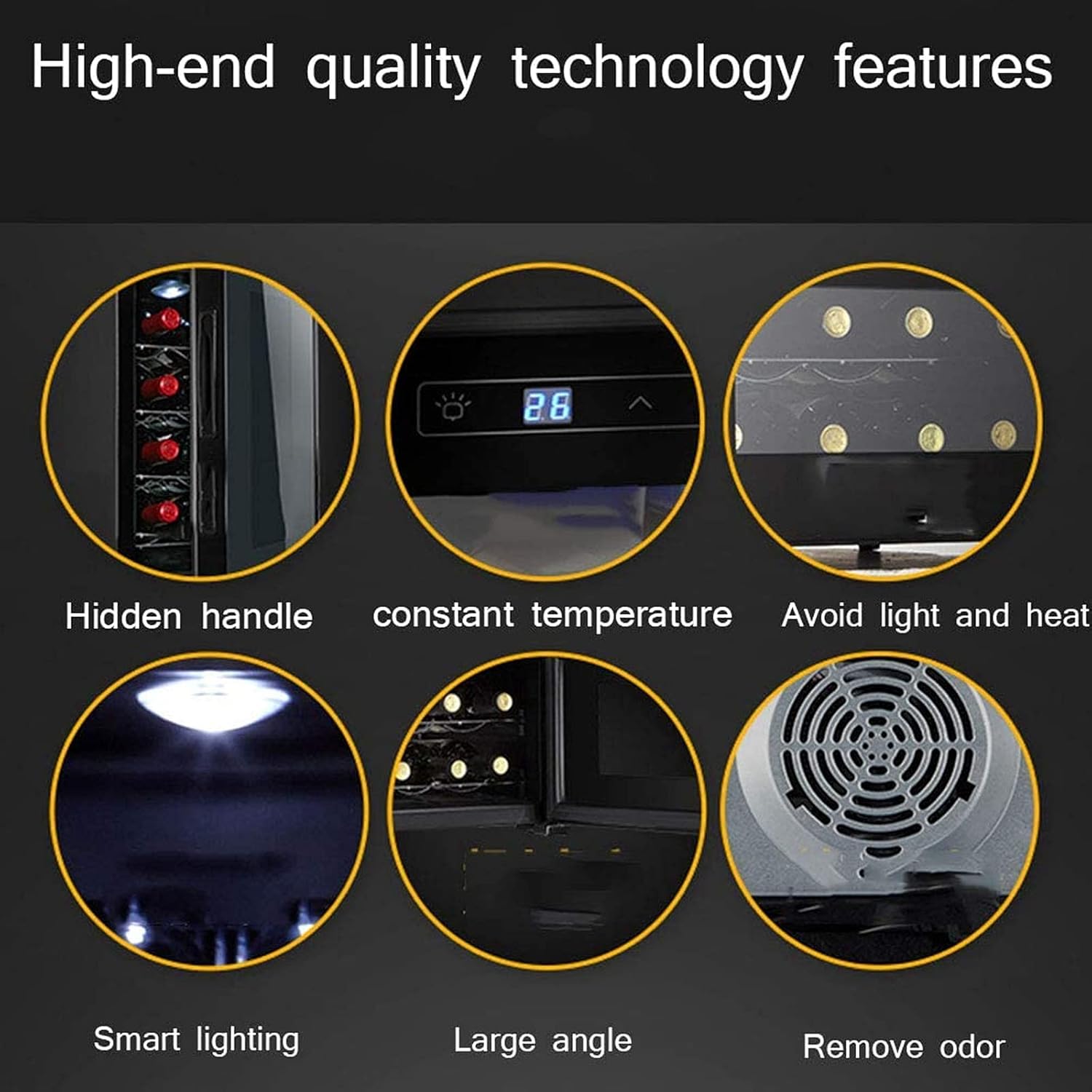 Wine Cabinet Refrigerator Black Freestanding Countertop Wine Cellar Cooler,8 Bottle Cooler Refrigerator with Lock Digital Temperature Control with Glass Door,Horiz