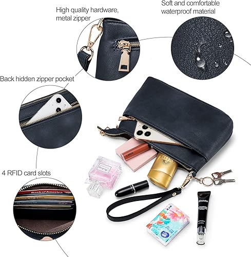 Miniatura 4 de Roulens Bolso cruzado pequeño para mujer, bolso de mano de cuero para mujer, carteras tipo cartera, bolsos de hombro