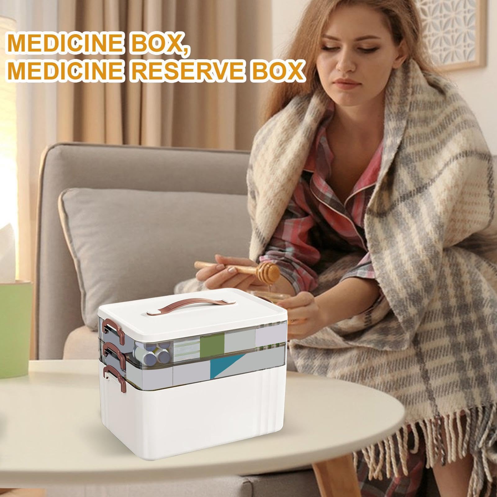 Générique Pilulier Multicouche Sécurité Familiale | Médicament Coffret Sécurité Familial Outils Pour Voyages Camping Maison Extérieur Voiture Rangement