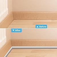 Vista 7 de Art3d A17965WT - Tira de calafateo de 17 pies flexible, moldura para despegar y pegar para molduras, borde de azulejo, techo, esquina de pared