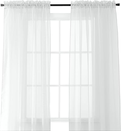 Elegant Comfort Panel transparente de 2 piezas con bolsillo para barra de 2 pulgadas, cortinas de ventana de 40 pulgadas de ancho x 84 pulgadas de