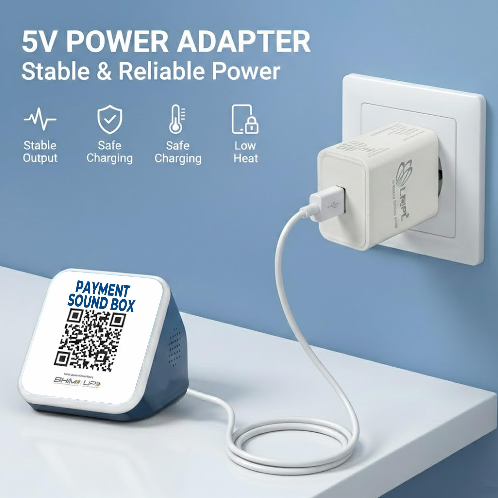 LRIPL USB Charger 5V 2A 10W Fast Charging Adapter | BIS Certified Wall Charger for Smartphones, Power Banks, Bluetooth Devices | Safe, Durable & Compact Mobile Charger – White — Amazon image 5