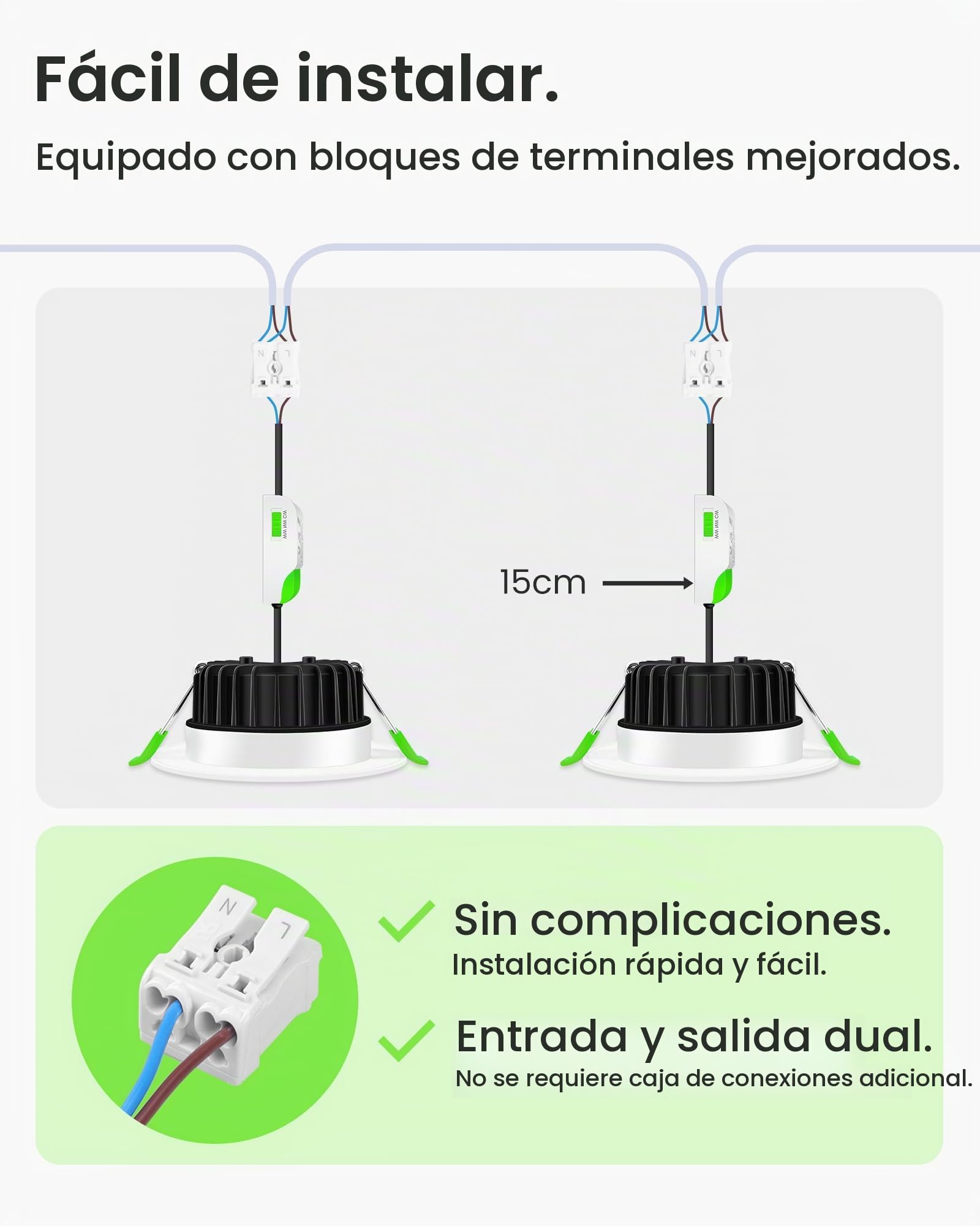 ALUSSO Luces LED empotrables IP65 regulables para techo, ultra delgadas, 8 W, 650 lm, 3000 K/4000 K/5700 K, focos ajustables para baño, cocina, color blanco, paquete de 6