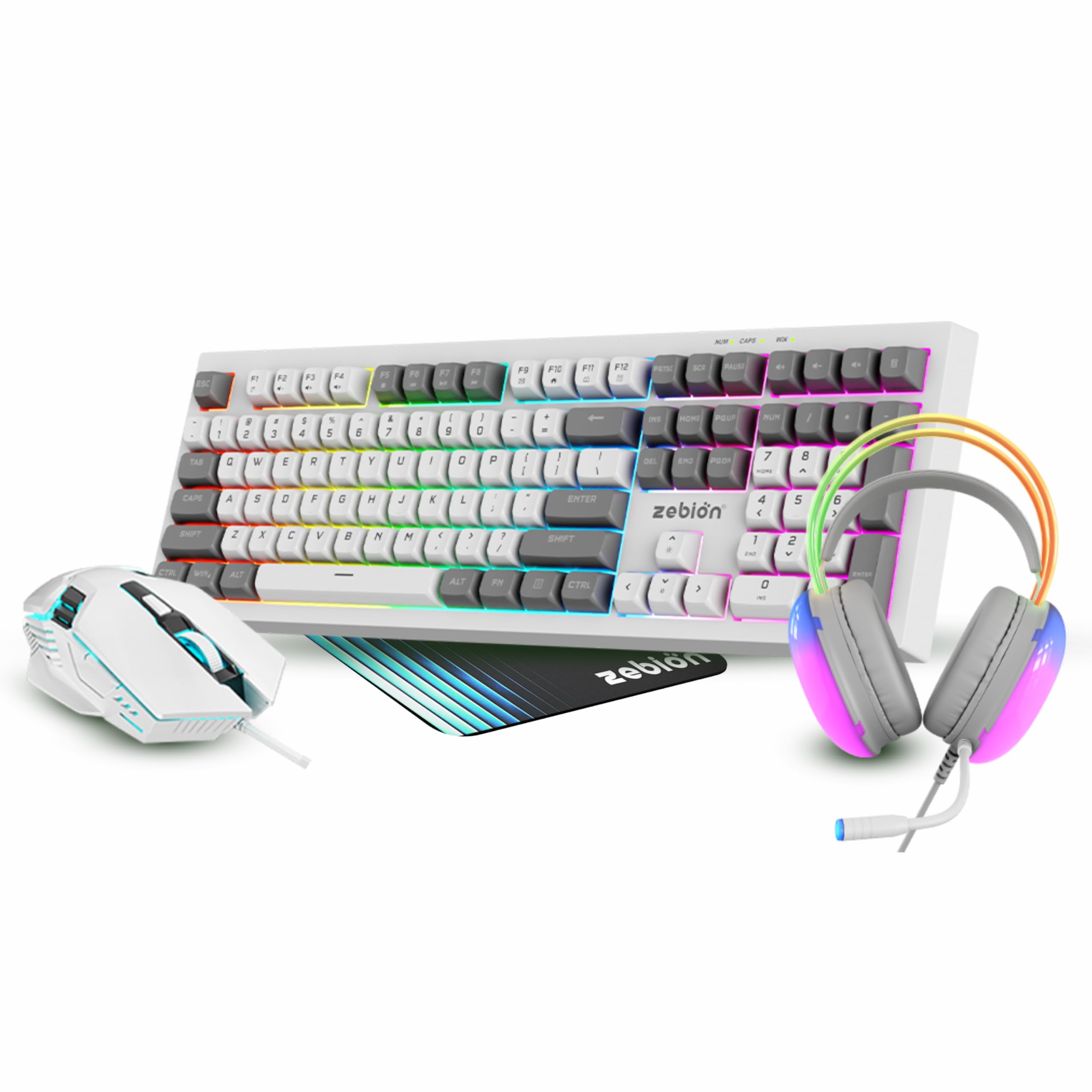 Zebion Ultima TDGK 404 RGB Gaming Kit with 19 Anti Ghosting Key Keyboard, Mouse DPI 1200/1800/2400/3600, Anti Skid Mouse Pad and 3.5mm Jack Headphones-image-18