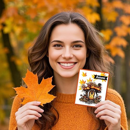 Miniatura 6 de GLOBLELAND Sello de silicona transparente para puerta de otoño, de metal, para otoño, girasol, calabaza, troquelado, troquelado, pintura de hongos,