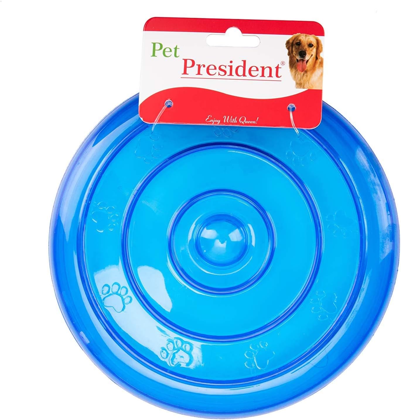 Pet President Durable Blue Float Puncture Resistant Flyer Dog Frisbee Training Silicone Frisbee for Pet Dog Competition Dog