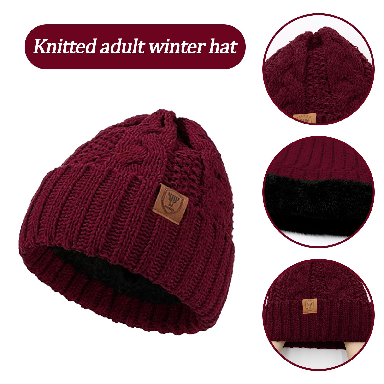 GIBZ Damen Mütze Schal & Handschuhen für Winter mit Fleece