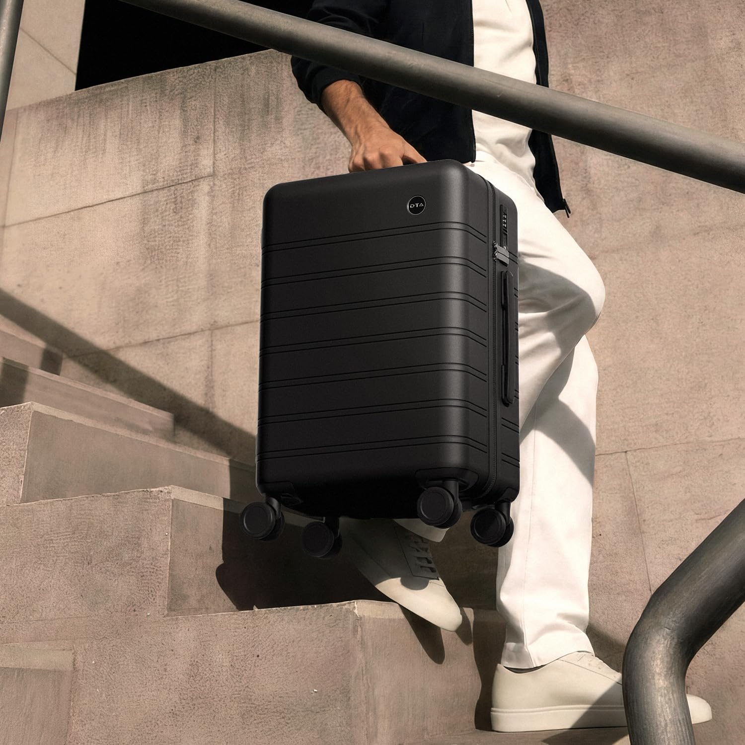 Lightweight PC Hard Shell Suitcase, 20-inch International Carry On Luggage Airline Approved with TSA Lock, 360 Silent Spinner Wheels- Ideal for Travel Suitcase (Matte Black, Carry-On 20-Inch)