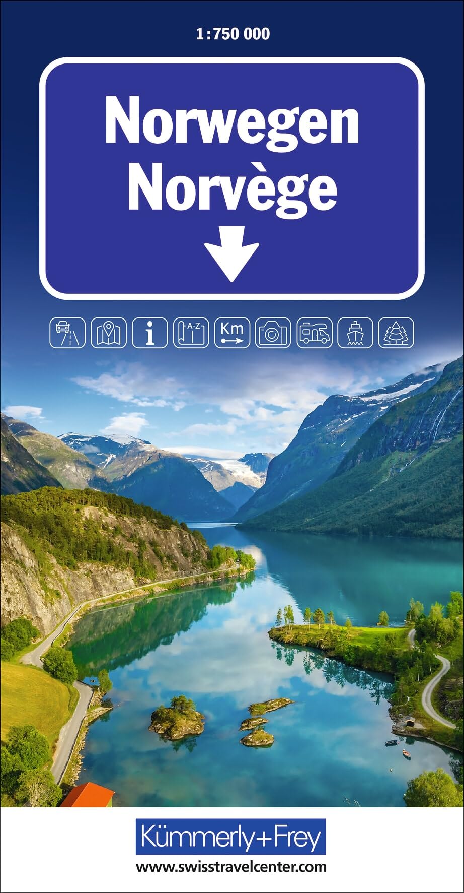 Norway Road Map: Inkl. Transitplan, Ortsverzeichnis und Reiseinformationen