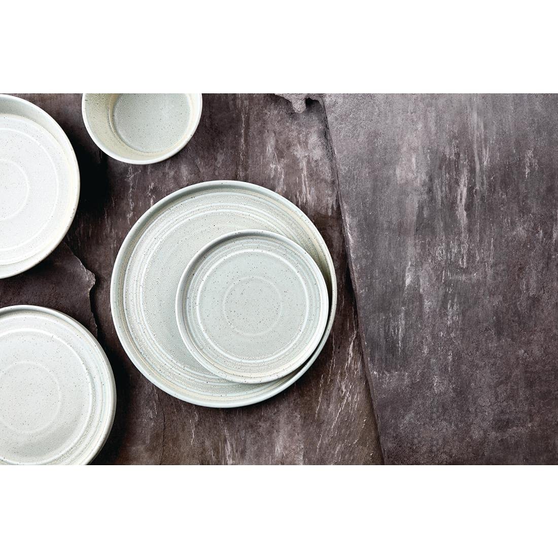 Olympia FB564 Cavolo Lot de 4 assiettes rondes plates Vert printemps 270 mm
