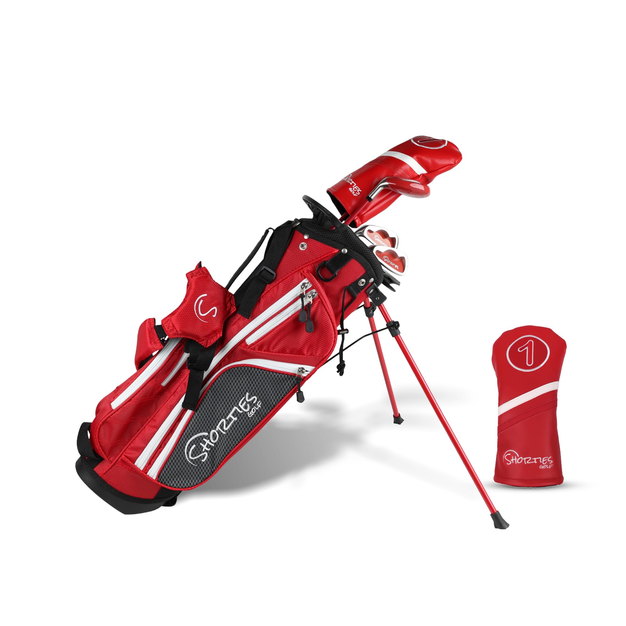 Shorties Golf - Kids Golf Club Set | Perfect for Toddler Golfers and Kids 34"-38" Tall | EasyCarry Stand Bag | Driver, 7-Iron, Putter, Headcover, and Rain Cover