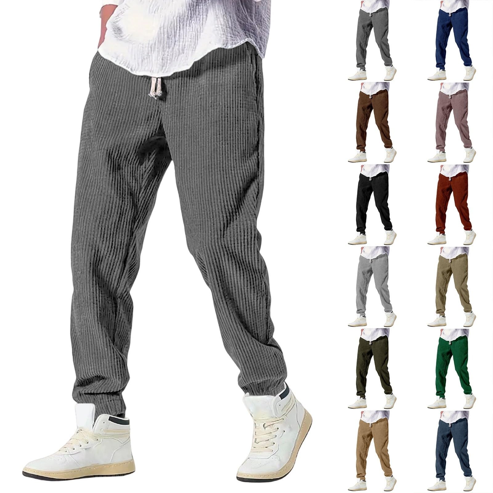 Pantaloni Giapponesi In Velluto A Coste Uomo Kirakuco – Taglio Baggy Con Coulisse, Comodi E Streetwear, Invernali E Morbidi