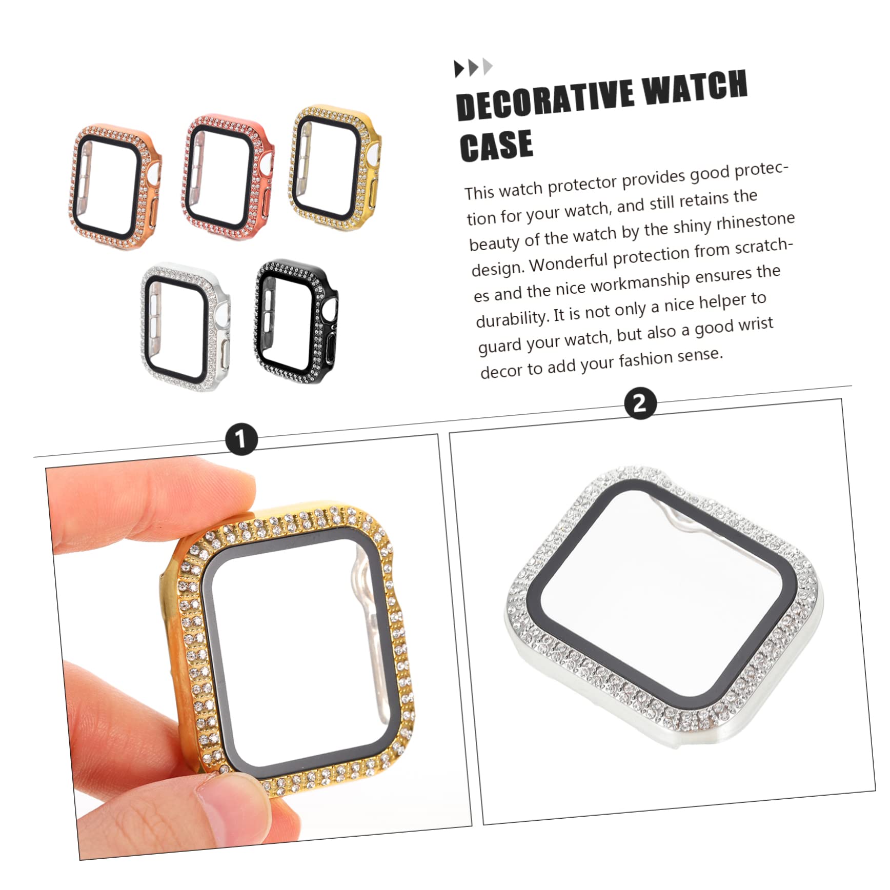 Mikikit 10stücke Teiliges Glitzer-gehäuse Für Smartwatch Mit Gehärtetem Schutzfilm Kompatibel Mit Rosé Roségold Robuster Schutz Installieren Voll Zugänglich Für Funktionen