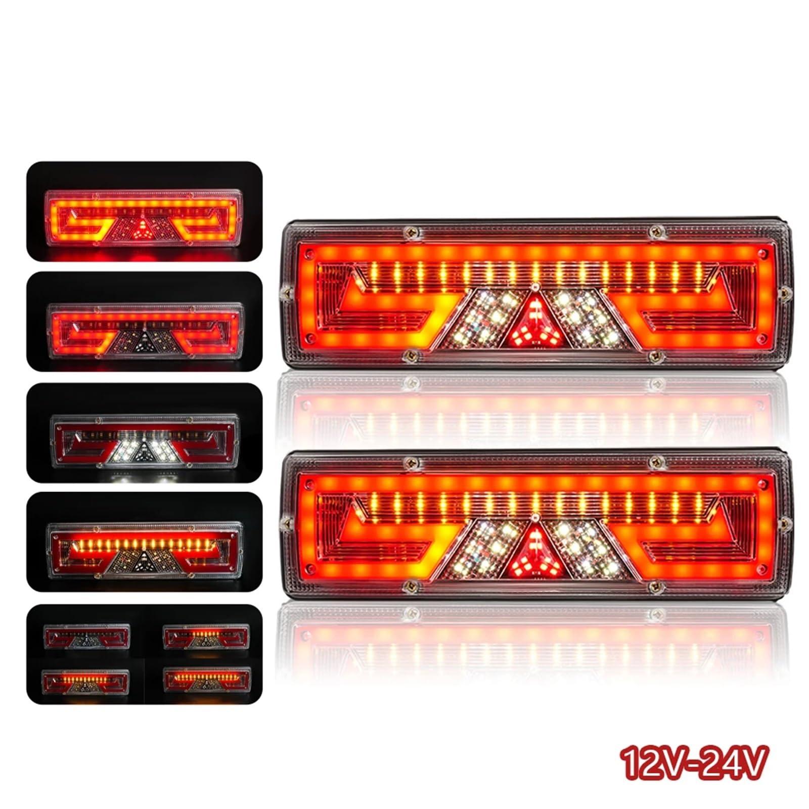Set Iluminación Trasera Luces LED Para Remolque Camión 2 Uds 12V-24V, Tiras, Lámpara Señal Giro Para Coche, Indicador Trasero, Luz Trasera, Luces Traseras Intermitentes Freno Piloto Posterior