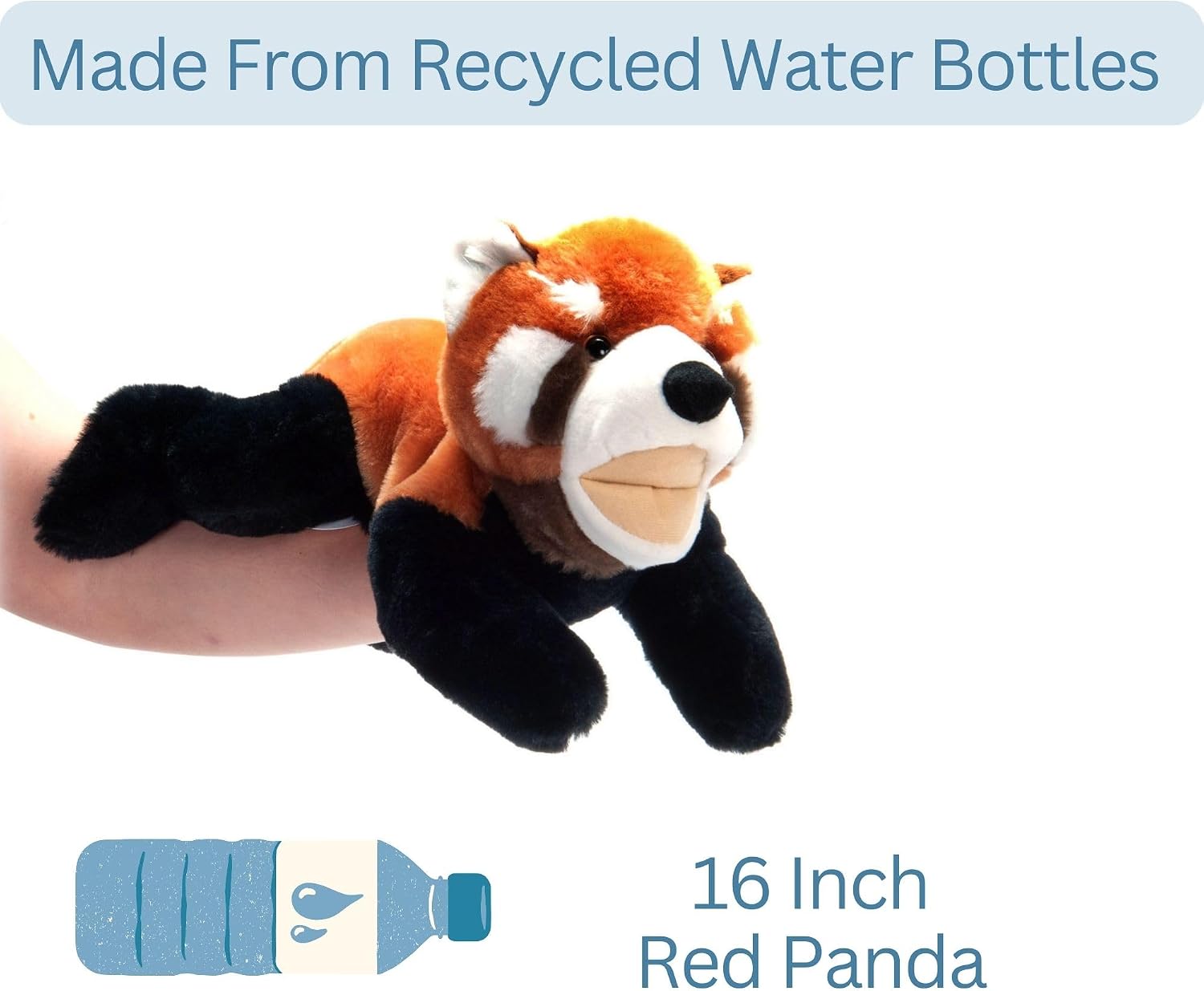 The Petting Zoo Red Panda Hand Puppet Stuffed Animal Plushie, Gifts for Kids, Puppetz Animals, Red Panda Interactive Puppets Plush Toy 16 Inches