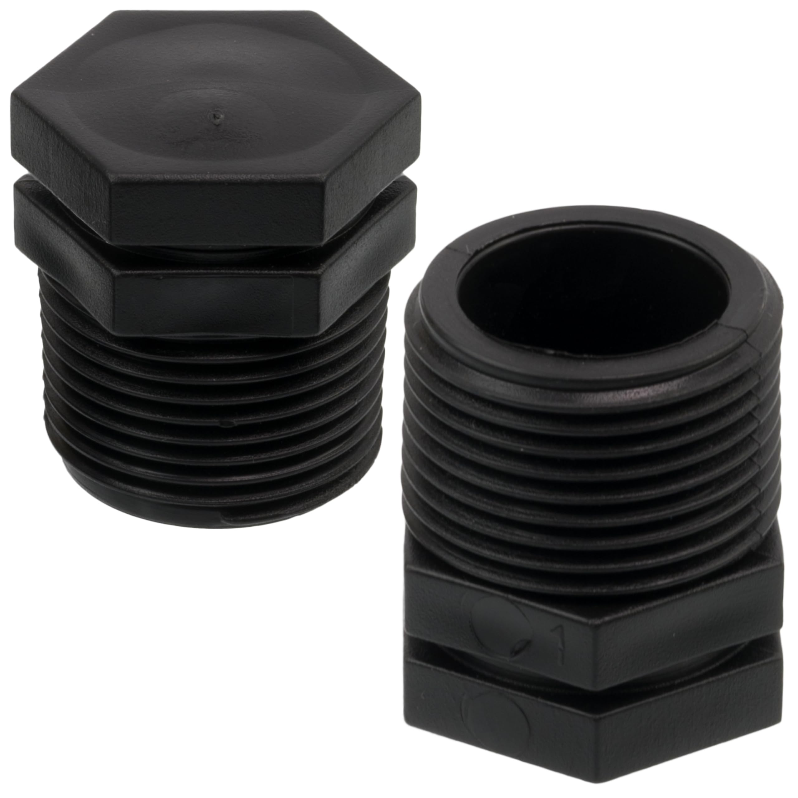 AERZETIX Lot de 5 Bouchons Mâles 3/4" Polyéthylène pour Tuyau d'Arrosage Irrigation Pression Max 10 Bars Noir