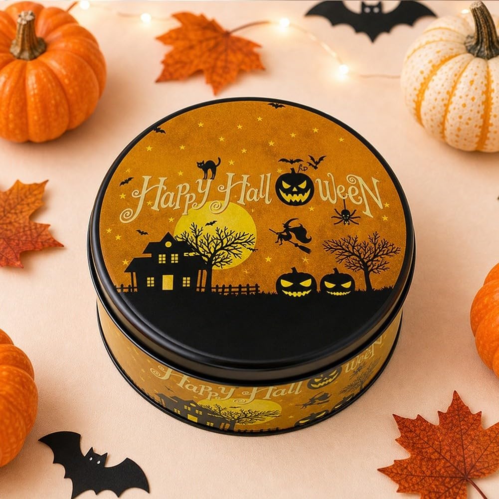 de Metal Redonda Halloween 14x8cm Decorativa de Metal Redonda