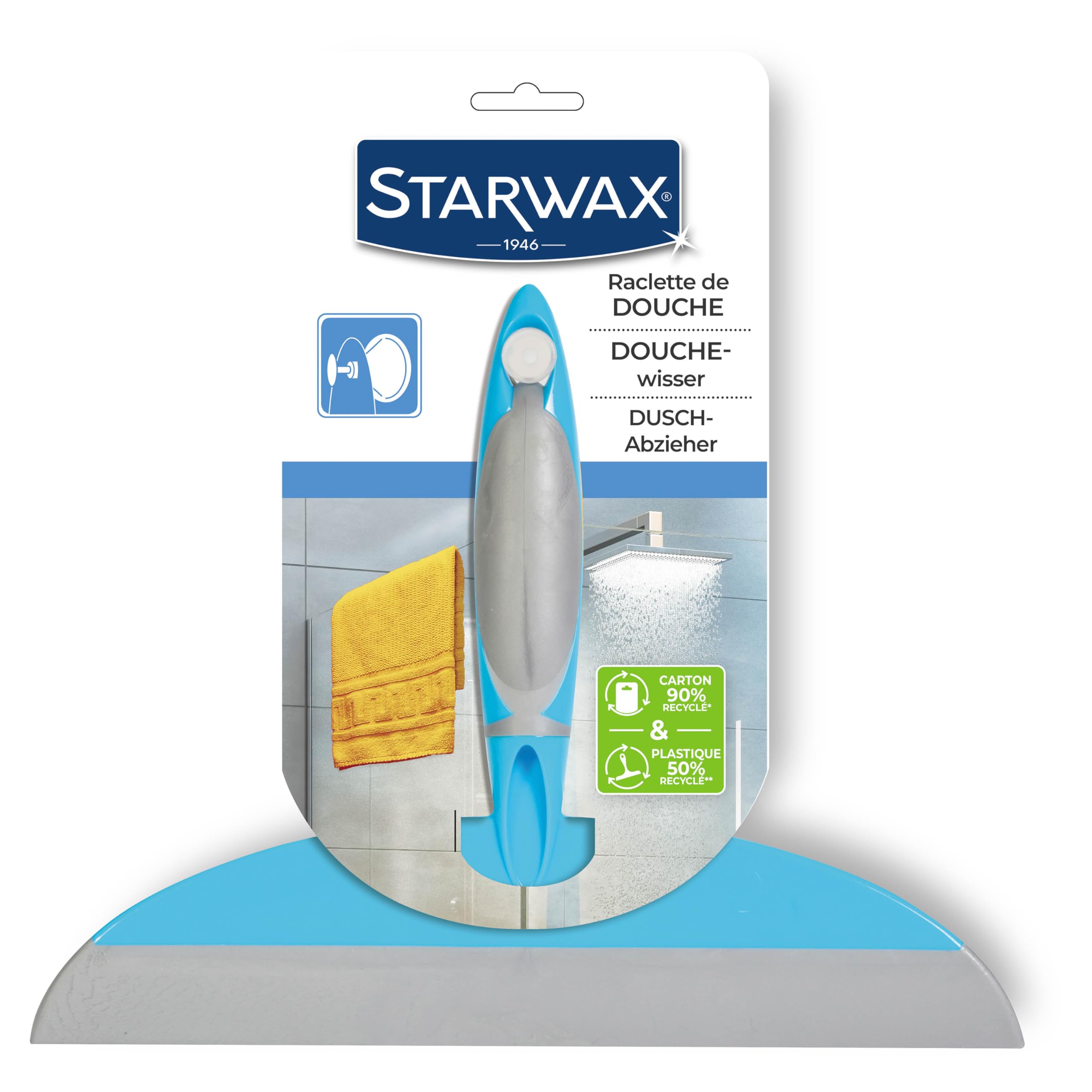 STARWAX - Raclette de Douche Facile à Nettoyer - Conçue pour les Parents - Idéale Après la Douchée - Fabriquée en France