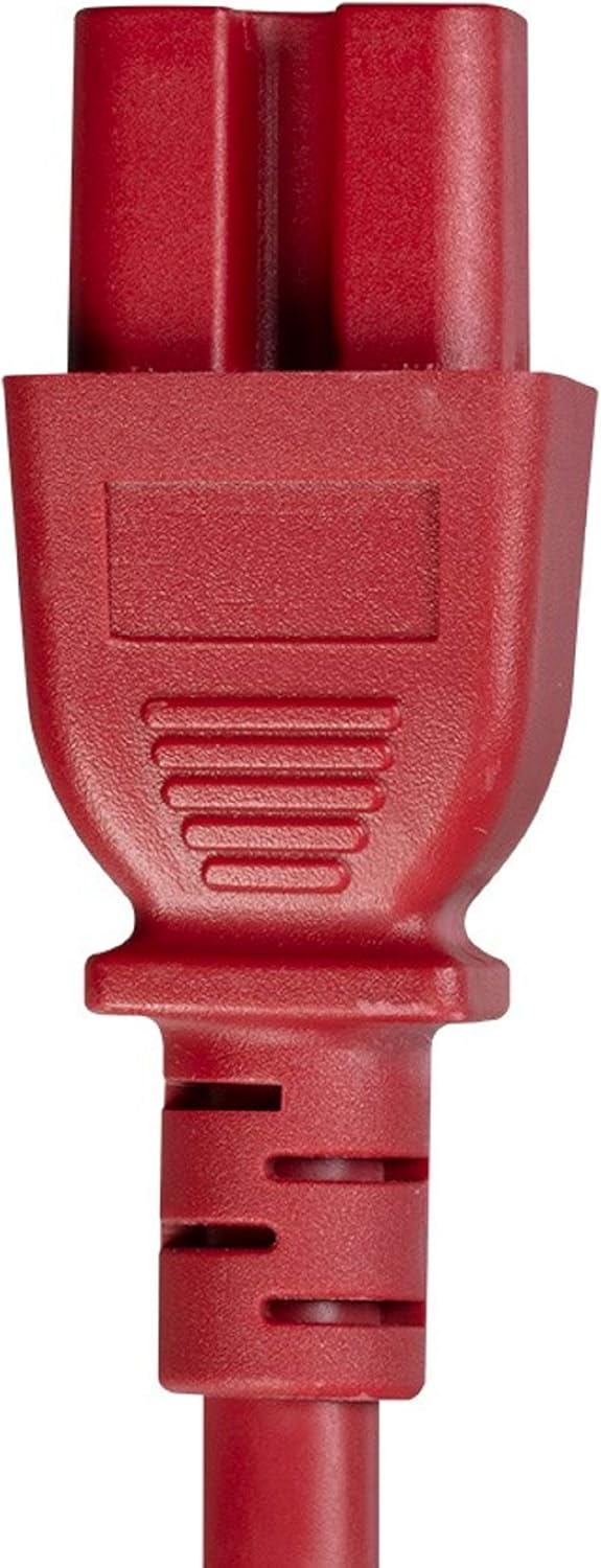 Monoprice Heavy-Duty Computer Extension Power Cable/Cord - 6 Feet - Red | 14AWG 15A 14AWG (IEC-320-C14 to IEC-320-C15) : Everything Else
