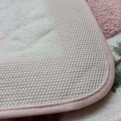 Miniatura 20 de ABREEZE Juego de 2 alfombras de baño con diseño floral de rosas, tapete de ducha de baño de microfibra y tapete de inodoro en forma de U, Verde