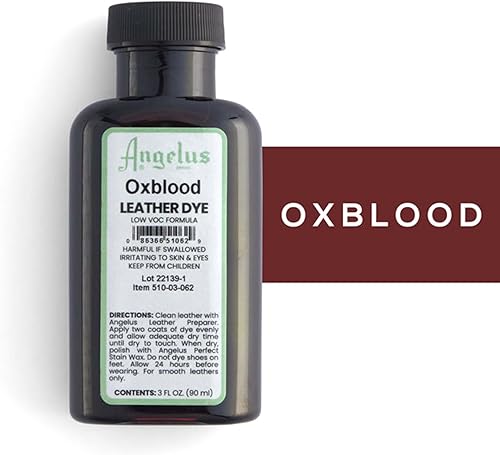 Miniatura 2 de Angelus Tinte para cuero, tinte flexible para cuero, para zapatos, botas, bolsos, manualidades, muebles y más, 3 onzas (sangre de buey)