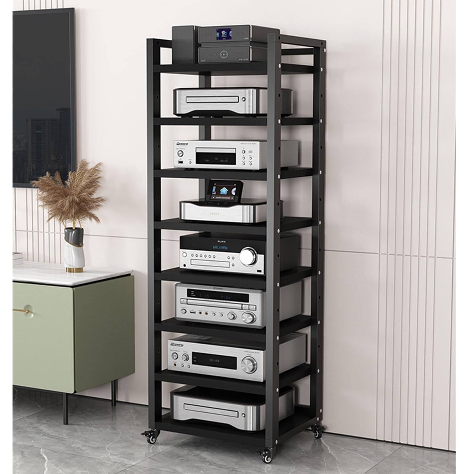 Amazon.com: ZJKXJH Stereo Rack Cabinet 63 Inch High, 5 6 7 8 Tier