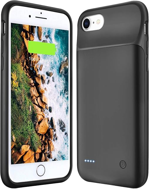 Wixann Battery Case for iPhone 6/6s/7/8/SE 2020 Upgraded 3200mAh Slim Portable Charging Case Rechargeable Extended Charger Case for Apple iPhone 6/6s/7/8/SE 2020