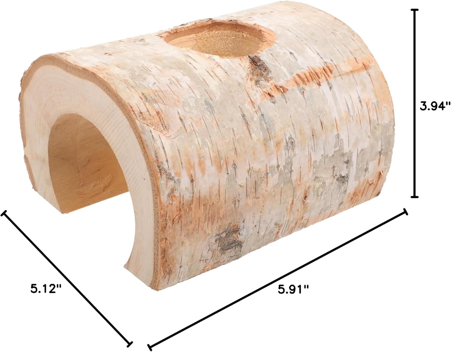 Birch Toy Hamster Tunnel for Cage Wooden Hideout Chewing Tube for Hamsters