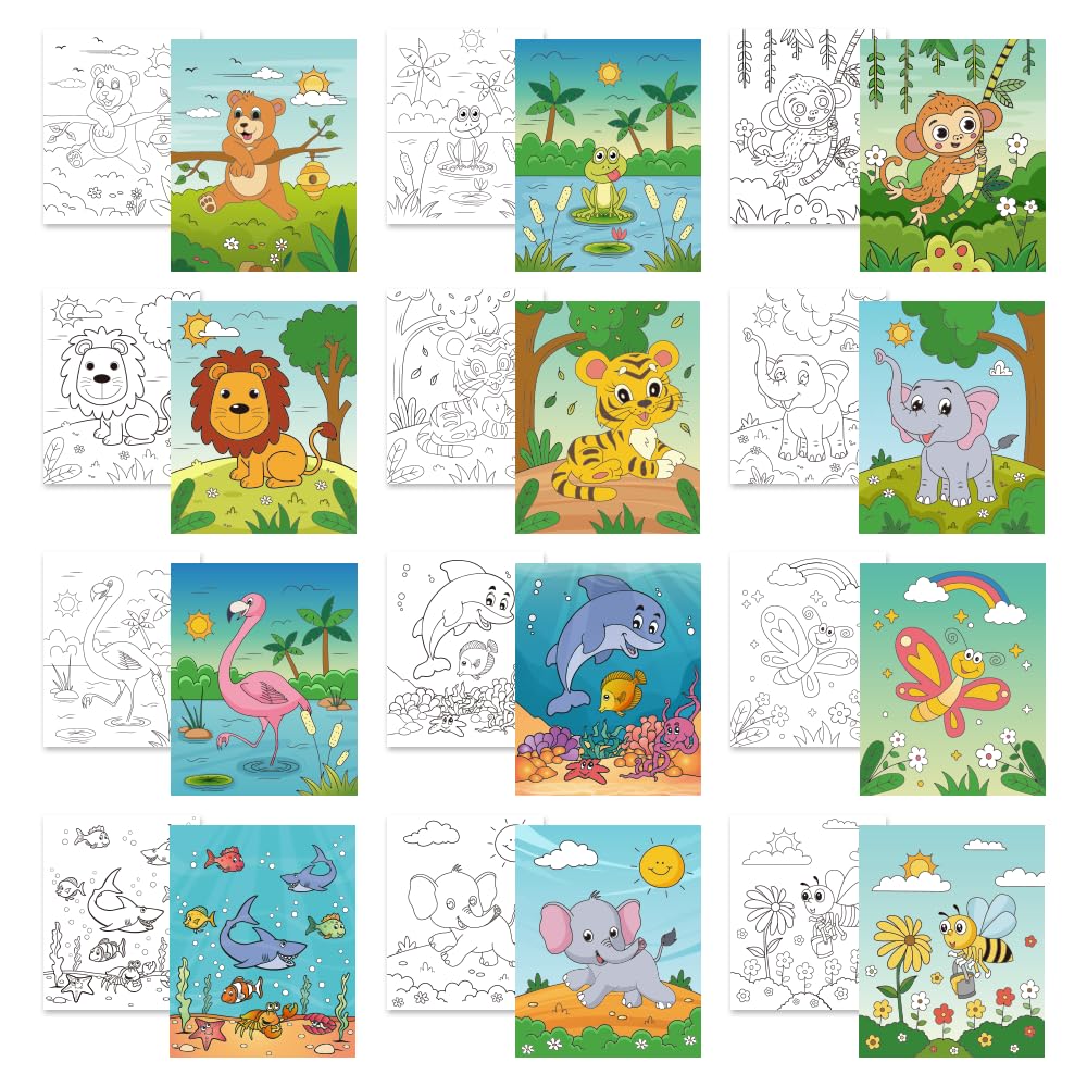 12 Pcs Pre Drawn Canvas for Painting for Kids?8