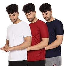 SMAN Men's Regular Fit Gym Sports T-Shirt Half Sleeve Round Neck | Multi Colors | Combo Pack of 3