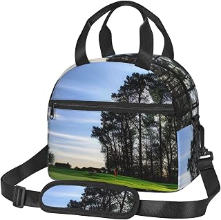 Golf Course And Tree Print Insulated Lunch Tote Bags Reusable Dinner Bag Meals Drinks Yogurt Sandwiches Fruit