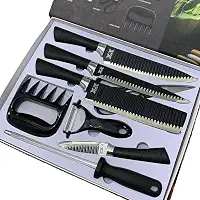 Kit Churrasco Conjunto de 08 Peças Facas Gourmet Corte Navalha Antiaderente Para Churrasco kit Premium Presente Azimark