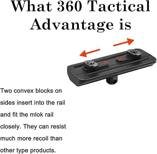 Miniatura 6 de 360 Tacitcal MLok Bipod Mount Aluminio Perfil bajo Harris - Estilo Stud bipod Adaptador Negro