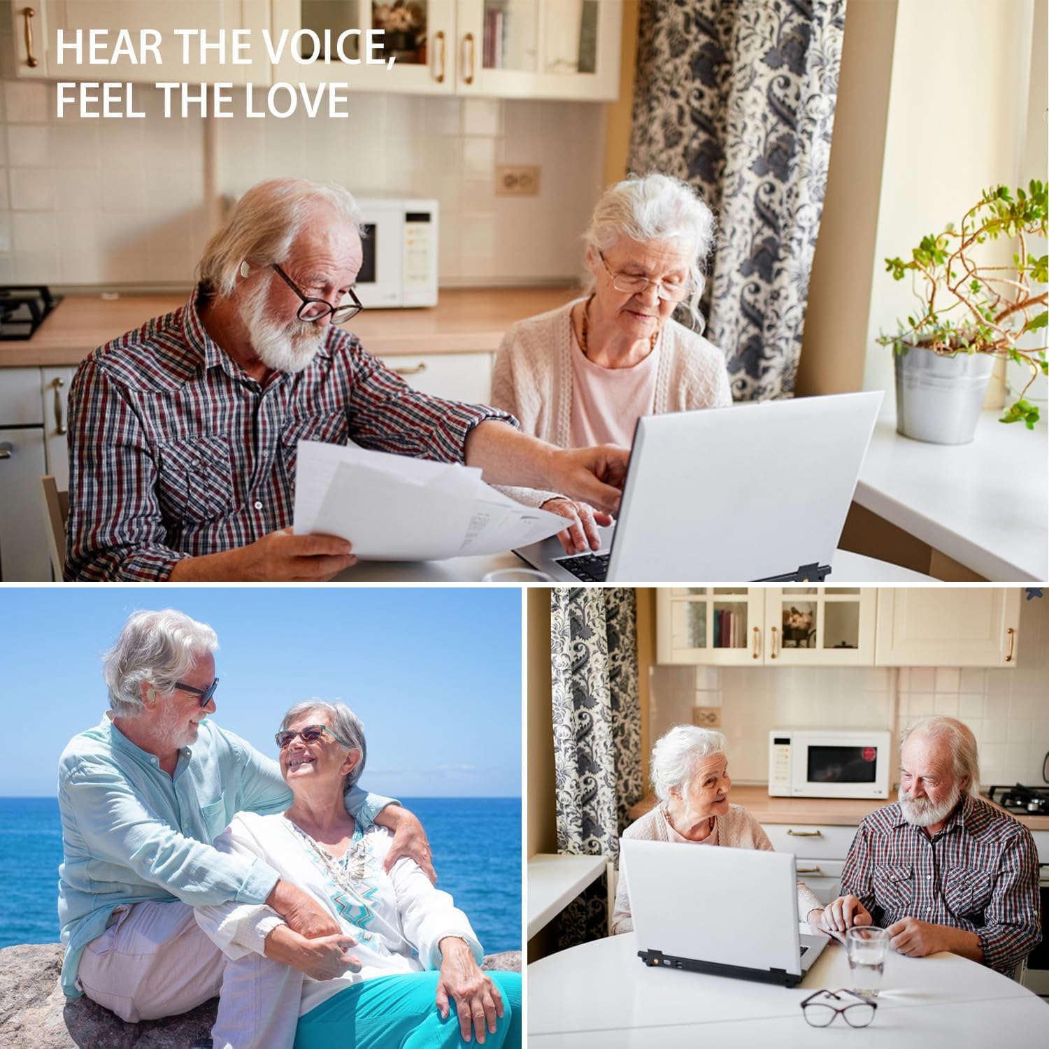 Hearing Aids for Seniors - Rechargeable with Noise Cancellation - Hearing Amplifier for Hearing Loss - In-Ear, Beige