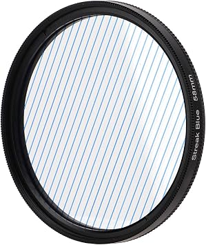 Blue Streak Special Effects Filter, 52mm 55mm 58mm Special Effects Lens Filter Anamorphic Special Effects Filter,Compatible with Most Digital Cameras on The Market58mm/2.3in