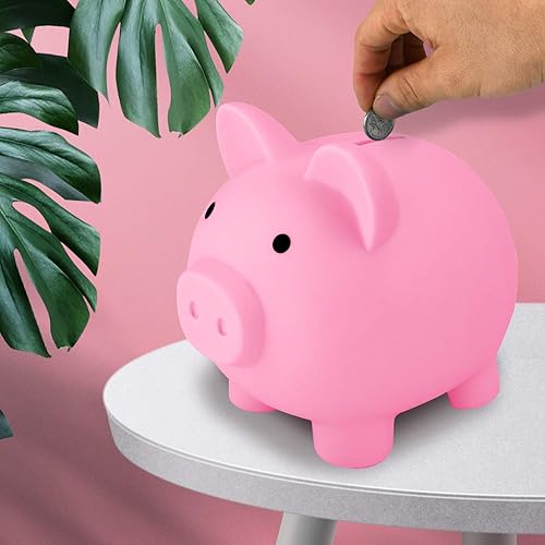 Miniatura 5 de Alcancía para niños, gran capacidad, de plástico, con bonito diseño de cerdo, para guardar monedas, el mejor regalo de cumpleaños para niños y niñas