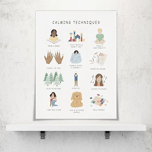 Miniatura 3 de uoyien Pósteres de salud mental para el aula de esquina calmante, sentimientos, técnicas calmantes, lienzo, arte de pared, cuadro de emociones boho