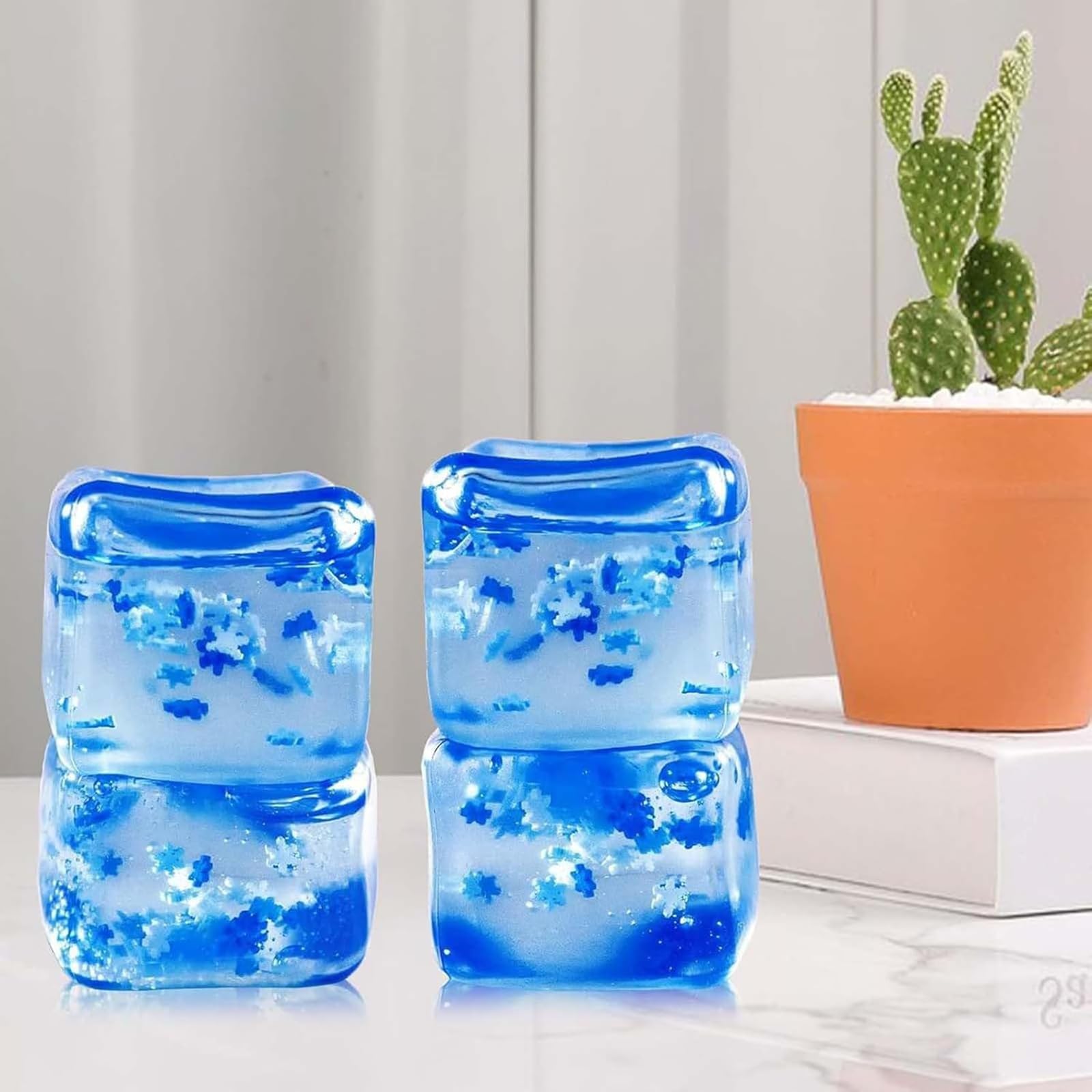 ZVD Forme Antistress a Cubo di Ghiaccio e Fiocco di Neve, Cubi Spremibili Sensoriali per Bambini e Adulti, Antistress Adulti Morbido, Perfetti per Alleviare Stress Ansia e Tensione (2PCS)