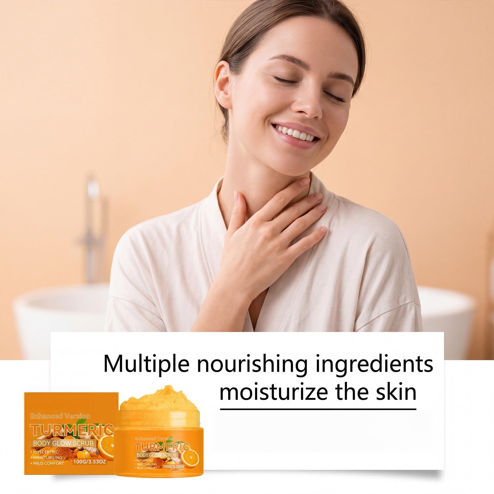 Exfoliante corporal de cúrcuma con vitamina C, exfoliante nutritivo (6 unidades) | Exfoliante corporal para piel áspera y seca, exfolia suavemente el cuerpo, manos y pies para pieles más suaves