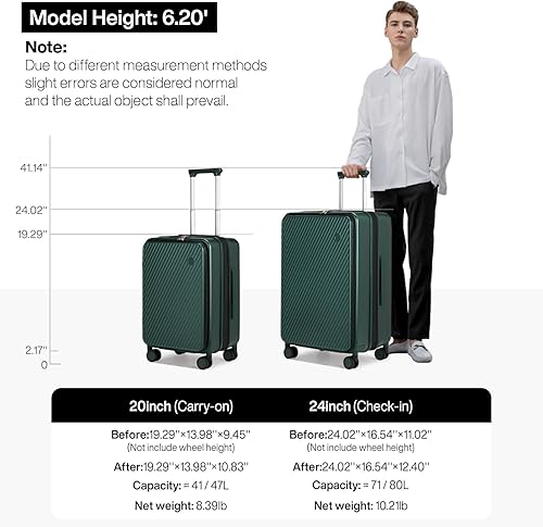 Miniatura 6 de Maletas de equipaje expandibles con ruedas para equipaje de mano de mixi Maletas rígidas con apertura superior para viajes con ruedas giratorias y