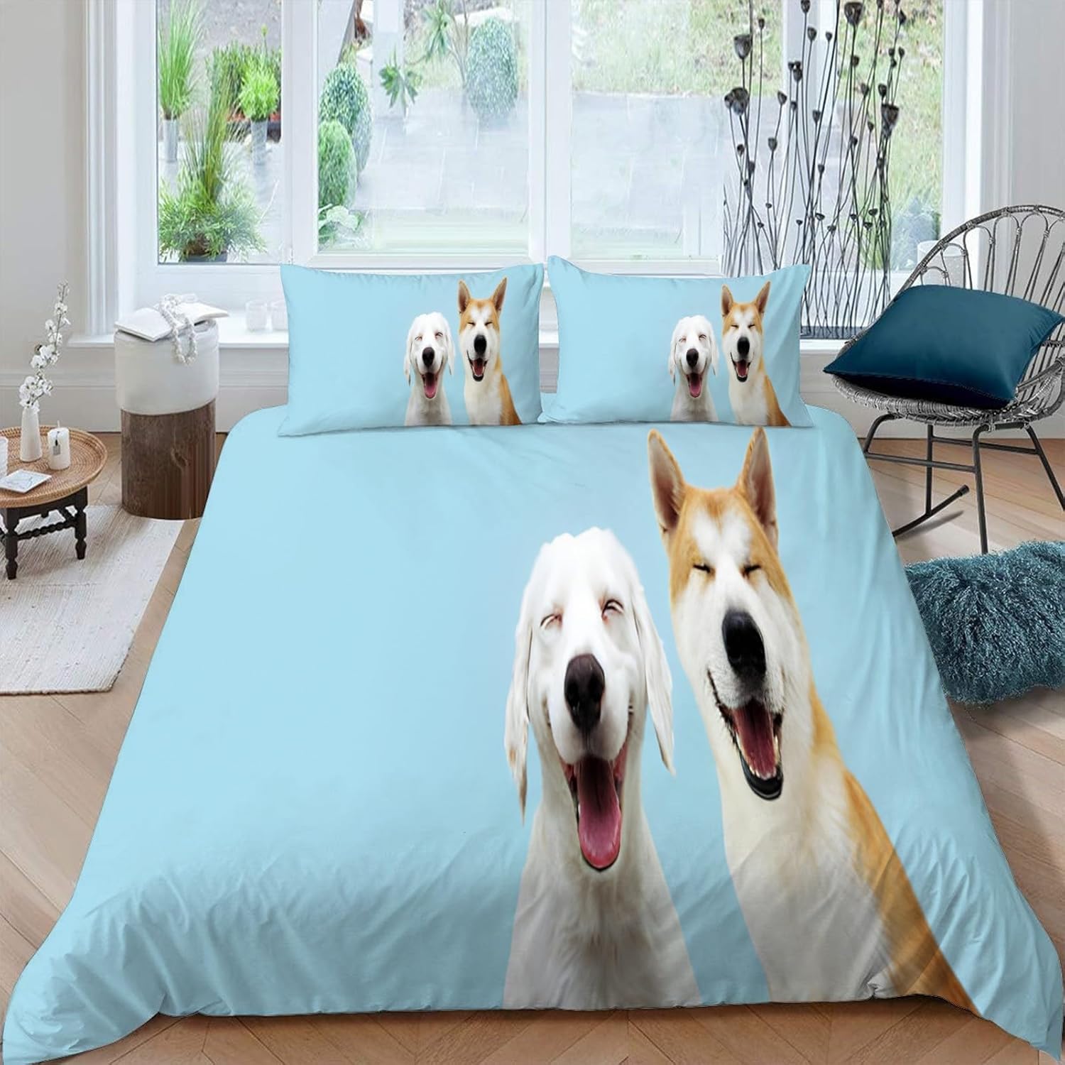 Śmieszne zwierzęta King Size zestaw poszewek na kołdrę zwierzęta domowe psy miękka poszewka na kołdrę całoroczna poszewka na kołdrę 230 x 220 cm szczotkowana mikrofibra hipoalergiczne zestawy pościeli
