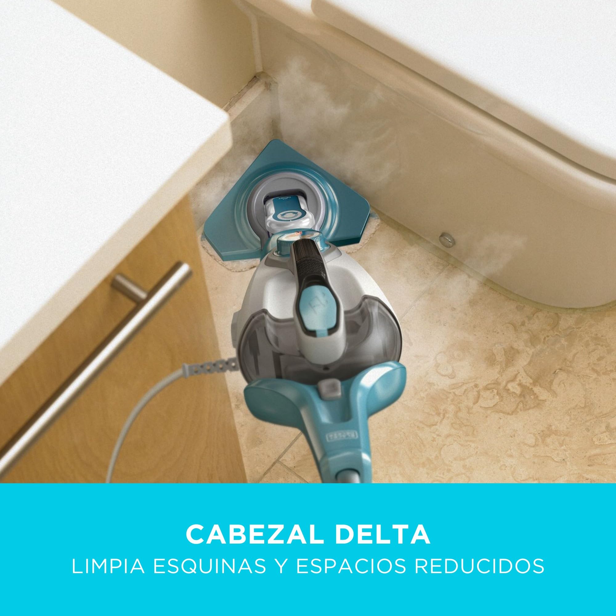 BLACK+DECKER Fregona a vapor y limpiador de mano multifunción 10 en 1 con guante y accesorios STEAMitt, BHSM1615DAM-QS