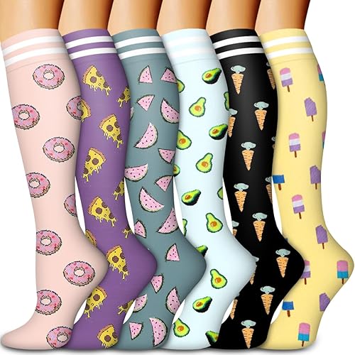 Bluemaple - Medias de compresión de cobre para mujeres y hombres, ideal para correr, enfermería, vuelos y viajes