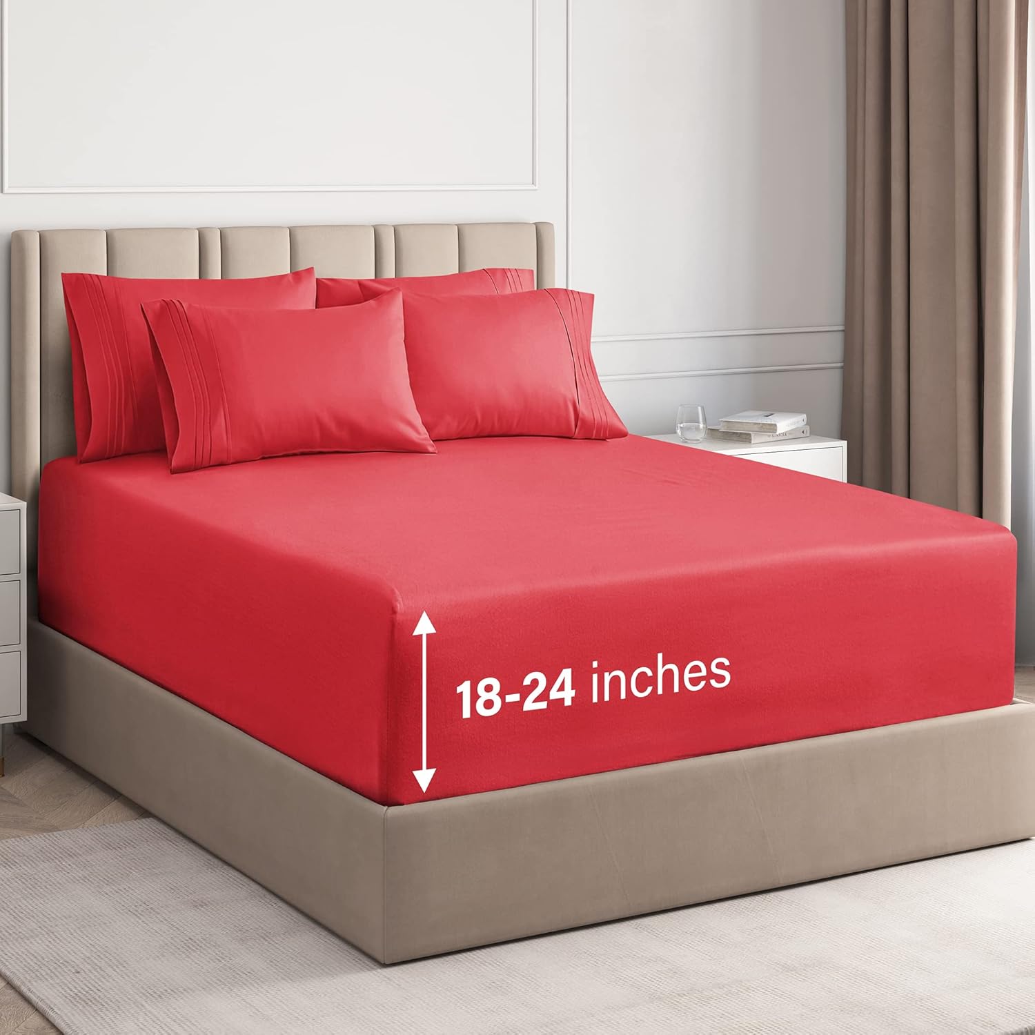 Extra Deep Cal King Sheet Set 6 Piece Breathable